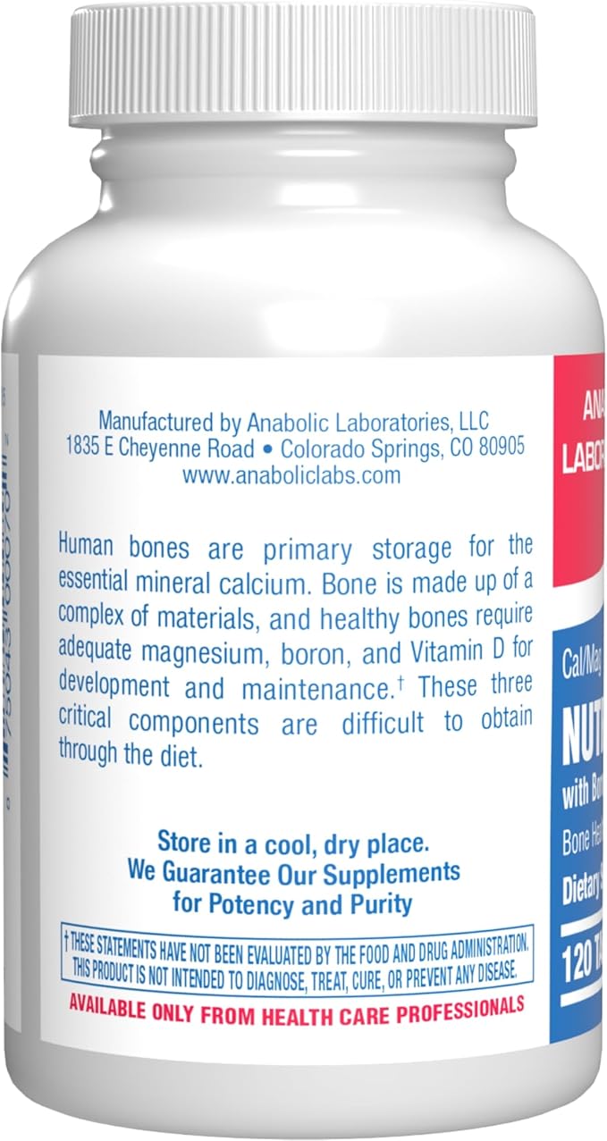Calcium Magnesium D3 Bone Supplement for Women - Clinical Bone Strength Supplement with Magnesium Calcium Vitamin D3 &amp Boron Complex for Bone Maintenance - 120 Count Nutra Cal 1:1