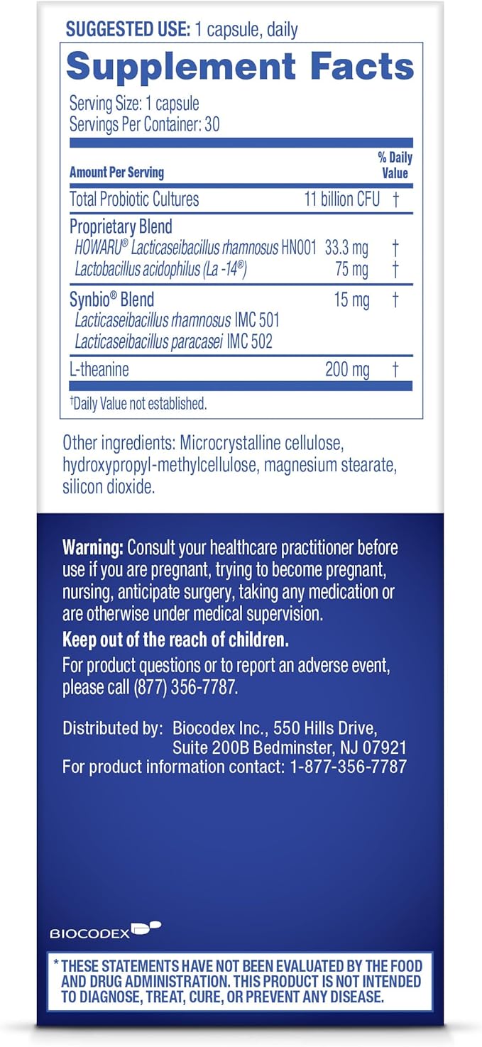 Florastor Probiotics for Women Digest and De-Stress Probiotics for Digestive Health Vaginal Probiotic and L-Theanine for Mind and Body Wellness 30 Capsules