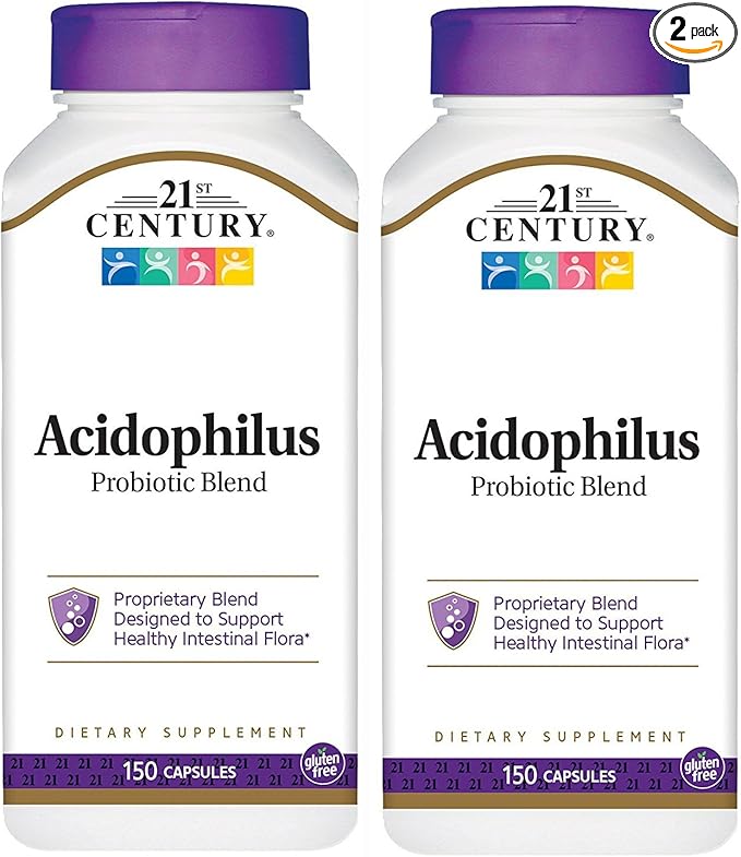 21st Century Acidophilus Probiotic Blend Capsules 150-Count (Pack of 2)