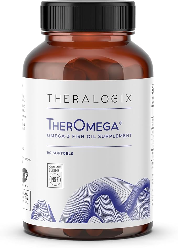 Theralogix TherOmega Omega-3 Fish Oil Supplement - Supports Heart Brain Immune &amp Joint Health* - 700 mg DHA &amp EPA from Wild Alaska Pollock - Sustainably Sourced - NSF Certified - 90 Softgels