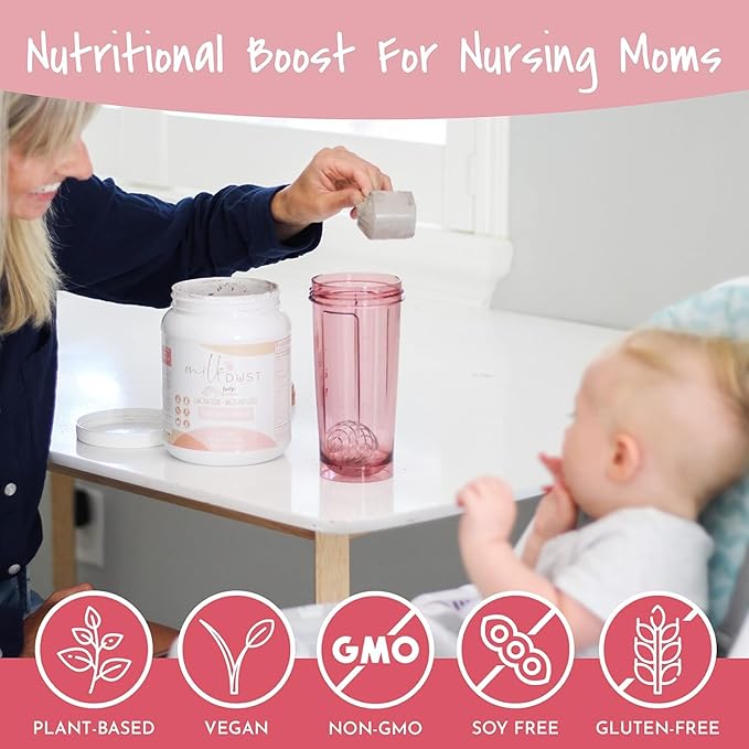 MILK DUST Protein Powder 660g | Breastfeeding Powder for Nursing Moms | Lactation Support Pea Powder | Vegan &amp Dairy-Free | Sweet Vanilla | 22 Servings (Vanilla.)