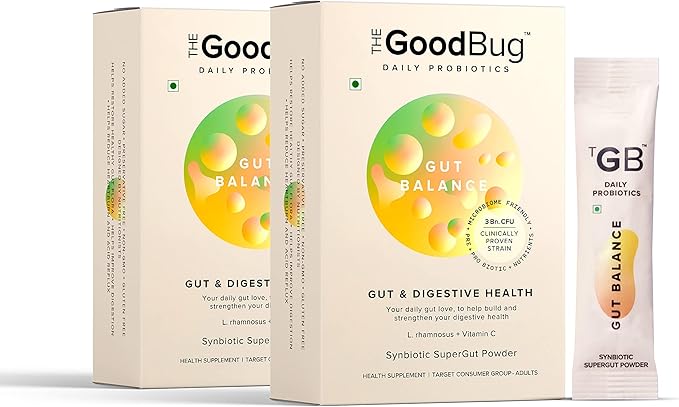 Gut Health &amp Immunity Probiotic for Men &amp Women Strong Digestive &amp Immunity Support Gut Balance Supplement Stick - Probiotics + Inulin + Vitamin C 3Bn CFU of Clinically Proven Strains - 6