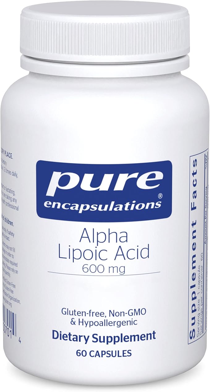 Pure Encapsulations Alpha Lipoic Acid 600 mg - ALA Supplement for Liver Support Antioxidants Nerve Health Cardiovascular Health &amp Carbohydrate Support - Premium Alpha Lipoic Acid - 60 Capsules
