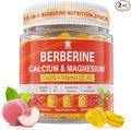Berberine Supplement Gummies Sugar Free Extra Absorption with Liposomal Berberine &amp Berberine HCI Calcium Magnesium AMPK Activitor for Sugar &amp Level Immune Energy Metabolism -Pack of 2