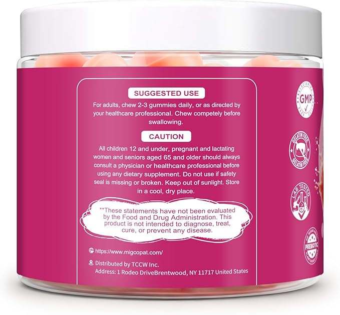 10G Fiber Gummies with Collagen Peptides Hyaluronic Acid Vitamin C ACV 30 Billion CFU Probiotics – Sugar Free Collagen Gummy for Skin Hair &amp Nails – Digestive Health Support – 60 Cts