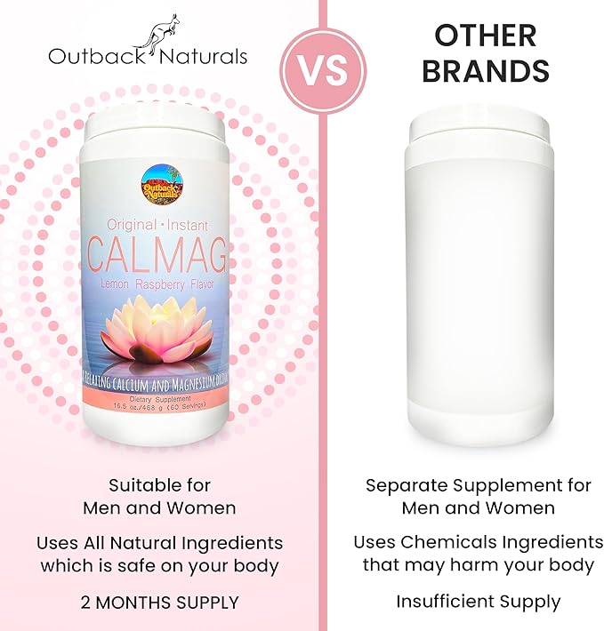 CalMag 2:1 High Absorption Calcium Magnesium Citrate Powder Supplement for Stress Relief and Sleep Calcium Supplement for Bone Health Lemon Raspberry Flavor 16.5oz (Pack of 1)