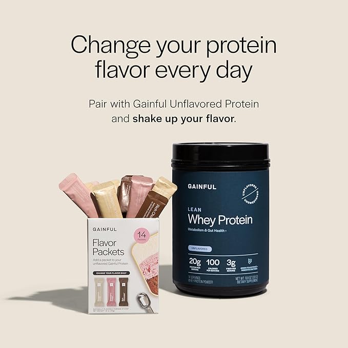 Gainful Everyday Plant Protein Powder &amp Neapolitan Flavor Bundle 23g Plant Protein Supports Strength Recovery and Balanced Nutrition Vegan Gut Friendly 14 Servings + 14 Flavor Sticks