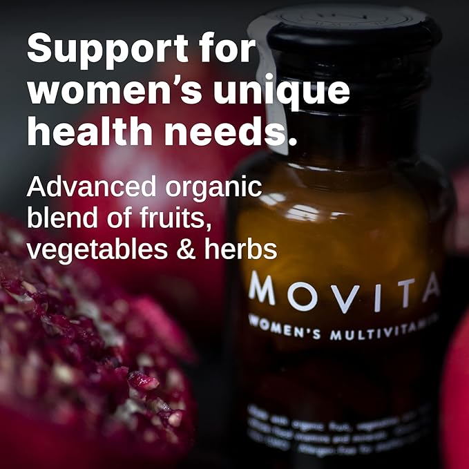 Movita Women’s Daily Multivitamin - Organic Fermented Whole Foods for Enhanced Energy Immunity &amp Vitality - Vegan Gluten-Free Non-GMO - 30-Day Supply (Eco-Friendly Refill Pouch)