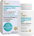 Xtendlife Omega 3 DHA Plus Fish Oil for Heart Brain Eye &amp Skin Health - 1100mg Omega-3 with DHA EPA Lycopene &amp Astaxanthin - 1 Month Supply (60 Count)