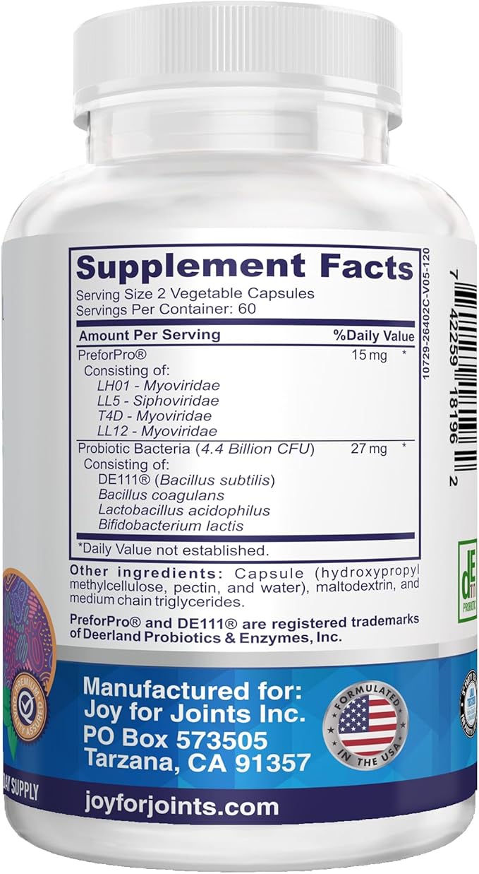 Spore Probiotic Capsules for Women &amp Men Bacillus Subtilis + Advanced Phage – Gut Health &amp Digestive Comfort Shelf-Stable Survives Stomach Acid – 120 Delayed Release Capsules