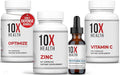 10X Health Daily Defense Bundle - 10X Optimize 10X Zinc 10X Vitamin C &amp Methylene Blue Drops - for Immunity Cellular Health &amp Energy Boost