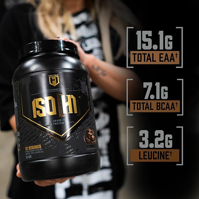 HOSSTILE ISO[H1] Grass Fed Whey Protein Isolate with Digestive Enzymes Whey Protein Powder for Muscle Gain &amp Muscle Recovery Post Workout Recovery Drink Milk Chocolate 30 Servings