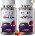 2pack Kids Sleep Gummies – Magnesium Glycinate Gummies with DHA L-Theanine Chamomile &amp Lemon Balm Melatonin Free Calm &amp Sleep Support Raspberry Flavor