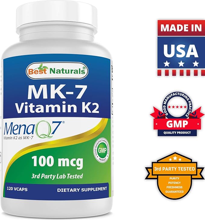 Best Naturals MK-7 Vitamin K2 100 mcg &amp Vitamin A 25000 IU