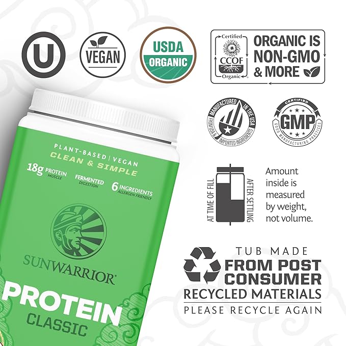 Sunwarrior Brown Rice Protein Powder Plant-Based | Chocolate 30 Servings &amp Creatine Monohydrate Powder | Micronized Unflavored 60 Servings