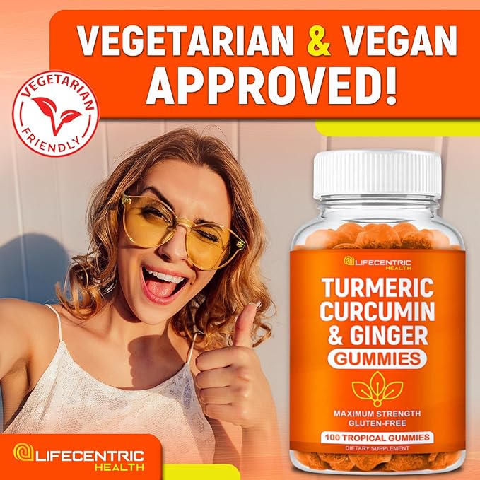 Biotin &amp Turmeric Vegan Gummies Combo | Max Strength Hair Growth Skin Health and Overall Wellness | 10000mcg Biotin &amp 95% Standardized Turmeric Curcumin | Natural Non-GMO and Gluten-Free Su