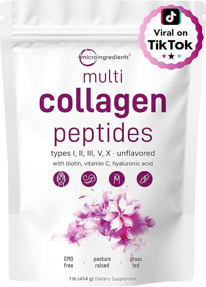 Micro Ingredients Vitamin D3 10000iu + K2 200mcg Coconut Oil Softgels &amp Multi Collagen Protein Powder Bundle 2 Pack | Essential Sunshine Vitamins | Grass-Fed Collagen Peptides
