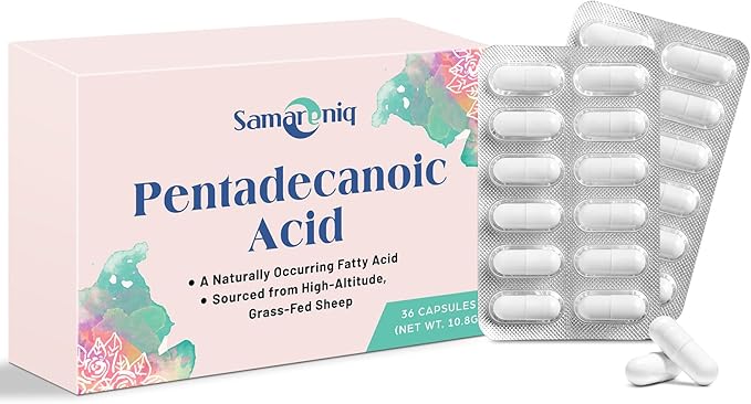 Pentadecanoic Acid Supplement | 300mg C15:0 Formula | High-Altitude Grass-Fed Sheep Milk Source | Blister-Sealed Capsules (1 Pack)