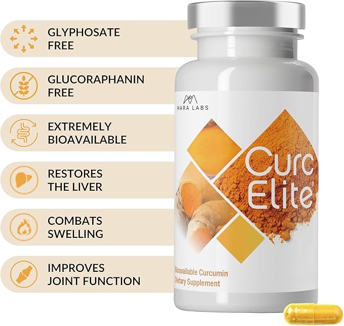 Mara Labs CurcElite Curcumin | Turmeric Extract 95% Curcuminoids | Vegan No Fillers and Non-GMO | 30 Vegan Capsules
