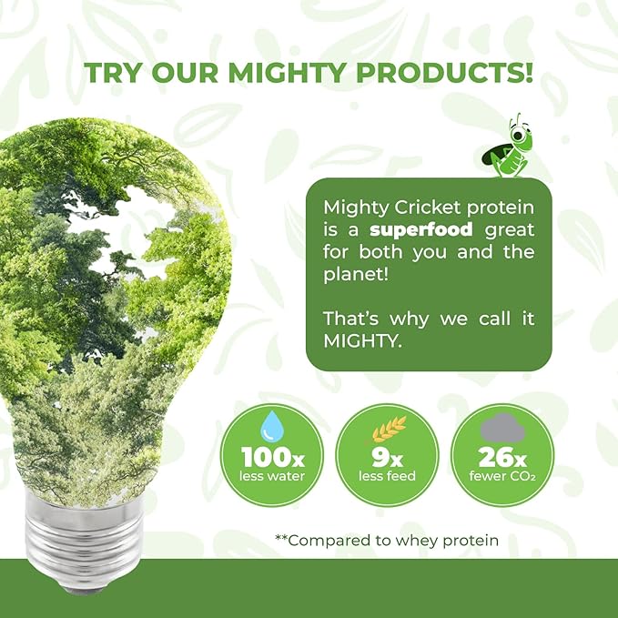 Mighty Cricket Protein Powder. 20g Clean Prebiotic Cricket Protein. No Sugar Low Carbs Gluten &amp Dairy Free. Keto &amp Paleo 100% Natural Ingredients. Chocolate 1 lb (Pack of 1)