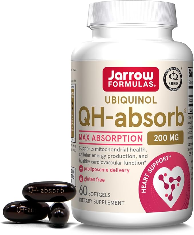 Jarrow Formulas QH-Absorb 200 mg - High Absorption Co-Q10 - Active Antioxidant Form of Co-Q10 &amp Life Extension N-Acetyl-L-Cysteine (NAC) Immune Respiratory Liver Health NAC 600 mg