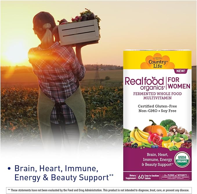 Country Life Realfood Organics for Women and Men Bundle - Certified Gluten Free Certified Vegan Certified USDA Organic - 60 Tablets