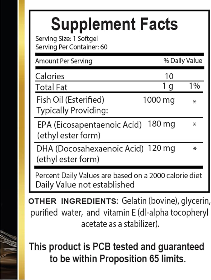 Fish Oil Omega 3 Supplements - Support Healthy functionality Brain and Eyes Support Non-GMO - 2 Bottles 120 Capsules
