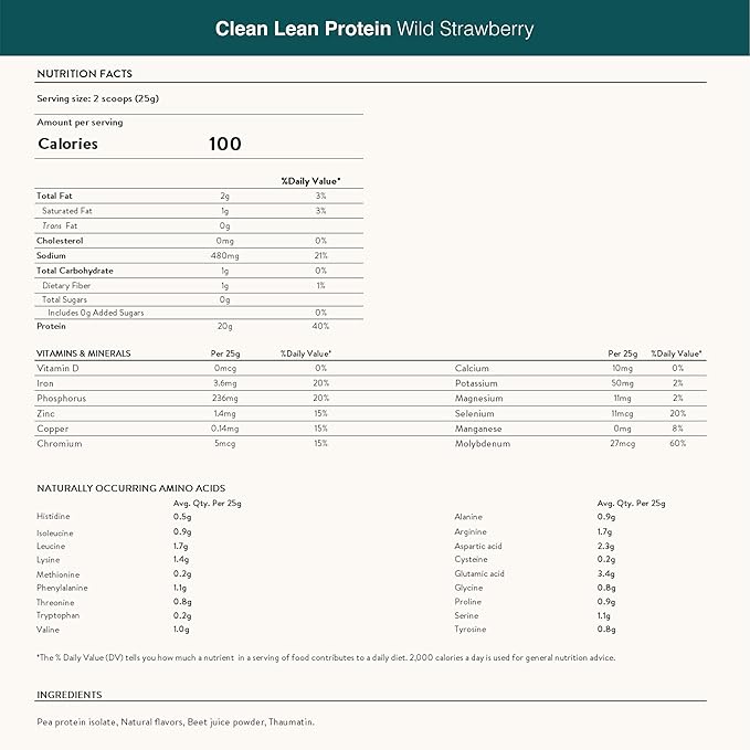 Nuzest Vegan Pea Protein Powder - Clean Lean Protein 10 Servings 20g Protein Wild Strawberry Protein Shake Mix + Sports Shaker Bottle 24oz