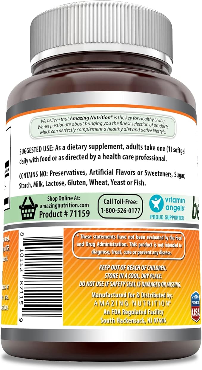 Amazing Formulas Beta Carotene Supplement | 25000 IU | 360 Softgels | Non-GMO | Gluten-Free | Made in USA