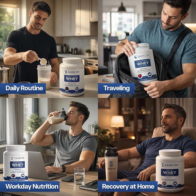 Advanced 100% Whey Protein Isolate Vanilla Flavor Protein Powder Supplement