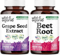 Wild &amp Organic Grape Seed Extract 120 Capsules &amp Beet Root 120 Capsules