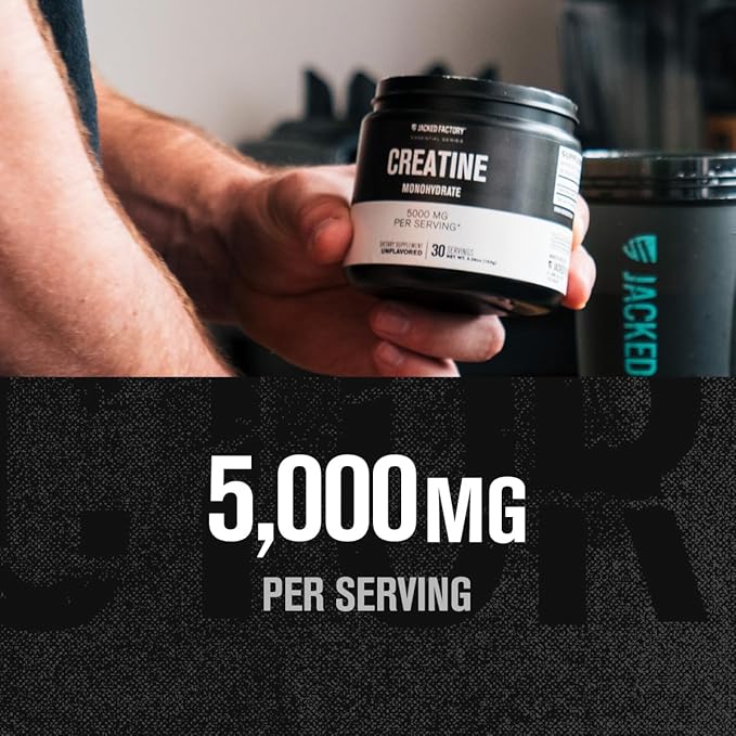 Jacked Factory Authentic ISO Grass Fed Whey Protein Isolate Powder - Low Carb Non-GMO Muscle Building Protein (30 Servings Vanilla) Creatine Monohydrate Powder (30 Servings Unflavored)