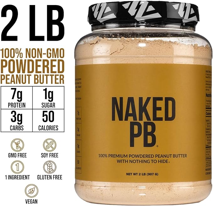 NAKED Whey Chocolate Peanut Butter Protein Powder (21 Servings) + PB Powdered Peanut Butter 2LB (76 Servings) – Grass-Fed Bulk Non-GMO Gluten Free Soy Free Vegan