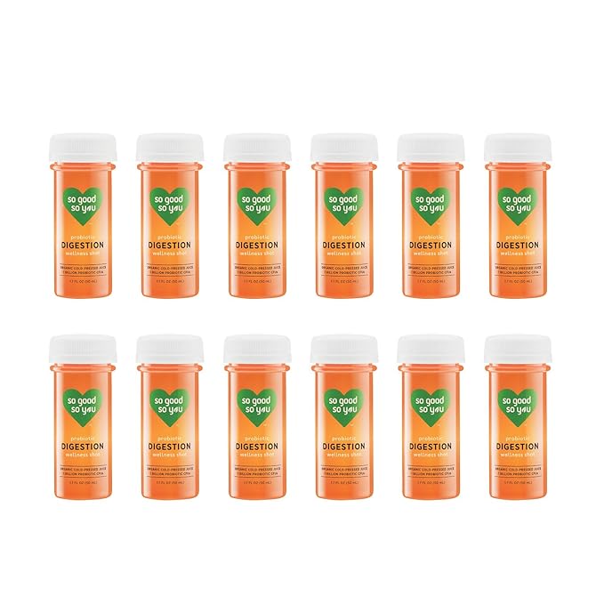 So Good So You Organic Cold Pressed Probiotic Wellness Shots: Digestion with Apple Cider Vinegar - 1.7 fl oz. (18 Count)