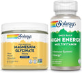 SOLARAY Magnesium Glycinate Powder 350mg and High Energy Multivitamin Bundle - Chelated Magnesium and Once Daily Multi - Bone Health Muscle Heart and Immune Support 60-Day Guarantee 6oz/60ct