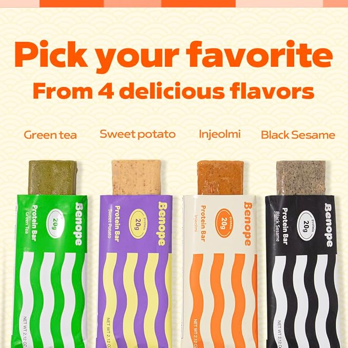 Benope Protein bar Korean Flavors Variety Pack 60g x 12ea high protein low sugar low carb energy bar nutritious snack high protein snacks gluten free