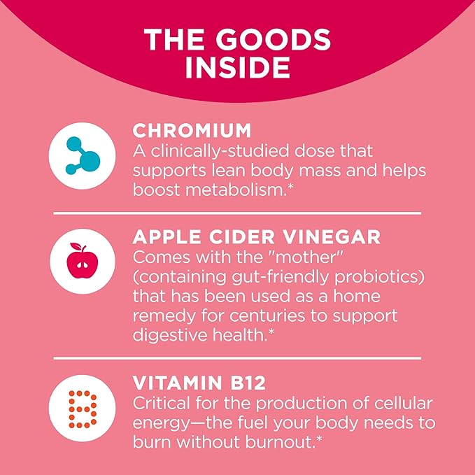 OLLY Multi + Probiotic Adult Multivitamin Gummy 1 Billion CFUs Digestive and Immune Support &amp Metabolism Gummy Rings Apple Cider Vinegar Vitamin B12 Chromium Energy and Digestive Health