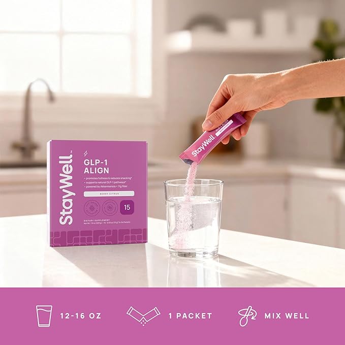 GLP-1 Probiotic | Akkermansia GLP-1 Supplement Fiber GLP 1 Booster | Probiotic and Fiber Support with Inulin Psyllium PHGG and Soothing Ginger Extract - Berry Citrus 15 Ct.