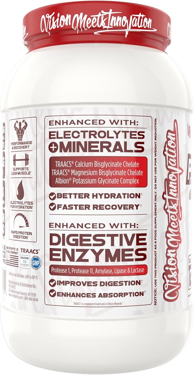 VMI Sports | ProtoLyte Whey Isolate Protein Powder | Low Calorie Whey for Weight Loss and Muscle Gain | Digestive Enzymes | Non-GMO (1.6 lb Chocolate Covered Strawberries)