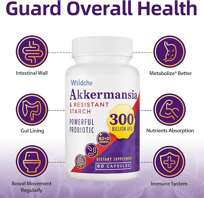300 Billion AFU Akkermansia Probiotic | Supplement for Women &amp Men Akkermansia Muciniphila for Akkermansia Digestive Gut Immune Enhances Gut Digestive Lining function Akka Superbiotics - 2 P