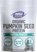NOW Foods Sports Nutrition Organic Pumpkin Seed Protein Powder With 10g of Protein Certified Non-GMO Unflavored 1-Pound