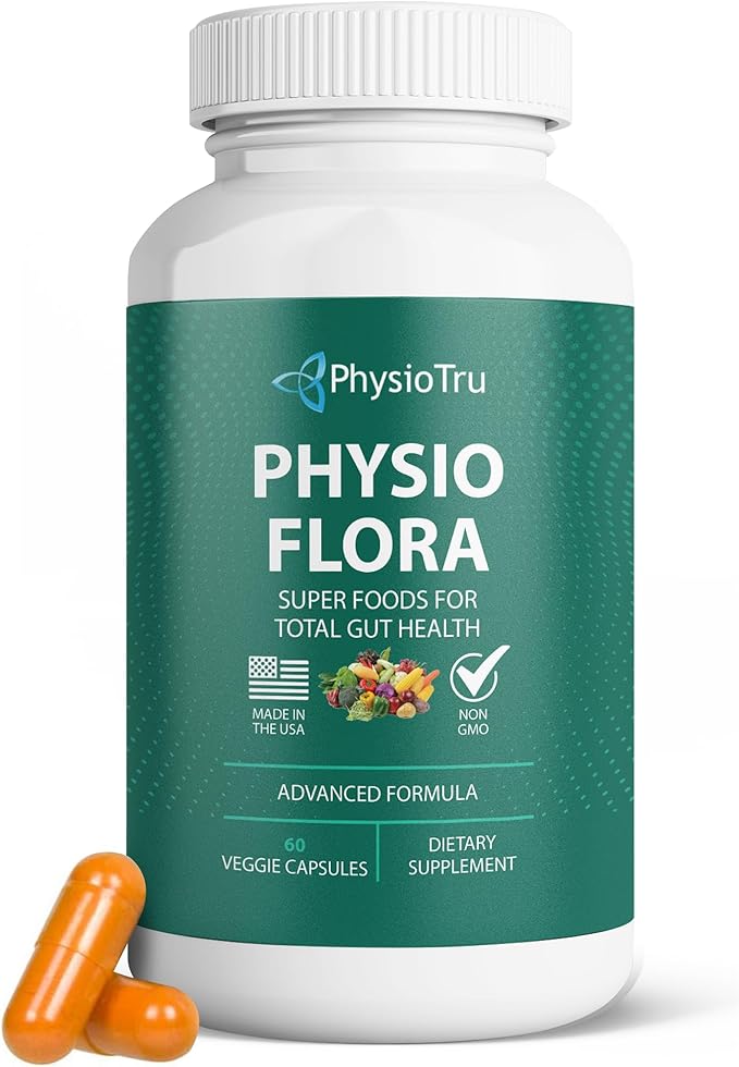 Physio Flora Curcumin Piperine Probiotics and Prebiotics for Gut 60 Veggie Capsules