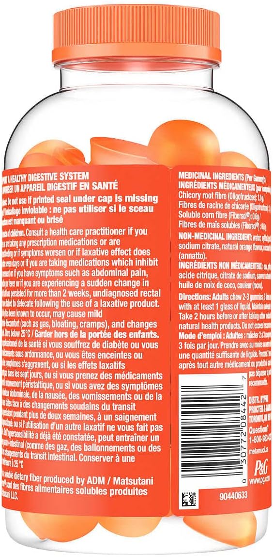 Metamucil Fibre Gummies Plant Based &amp No Sugar Added Help Provide Gentle Relief of Irregularity - 180 Gummies