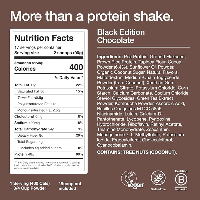 Huel Black Edition Bundle | Chocolate 40g Vegan Protein Powder + Shaker Bottle | Nutritionally Complete Meal | 27 Vitamins and Minerals Gluten Free | Lockable Lid to Avoid Spills | BPA Free