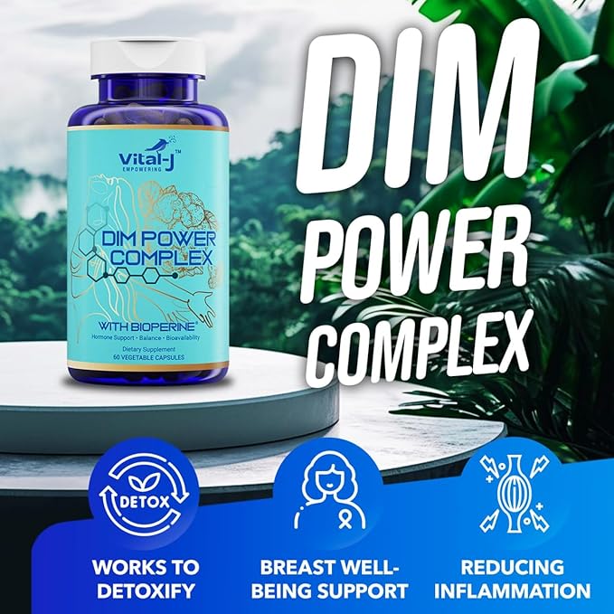 4-in-1 DIM Potent Complex 300mg - Estrogen Balance and Metabolism Energy &amp Menopause Support Supplement with Bioperine (x4) Calcium and Broccoli Extract - for Women and Men 120 Servings