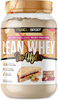 MuscleSport Lean Whey Revolution™ Whey Protein Isolate with Hydrolyzed Whey - Low Calorie Low Carb Low Fat Incredible Flavors - 25g protein per scoop (2LB Peanut Butter &amp Jelly)