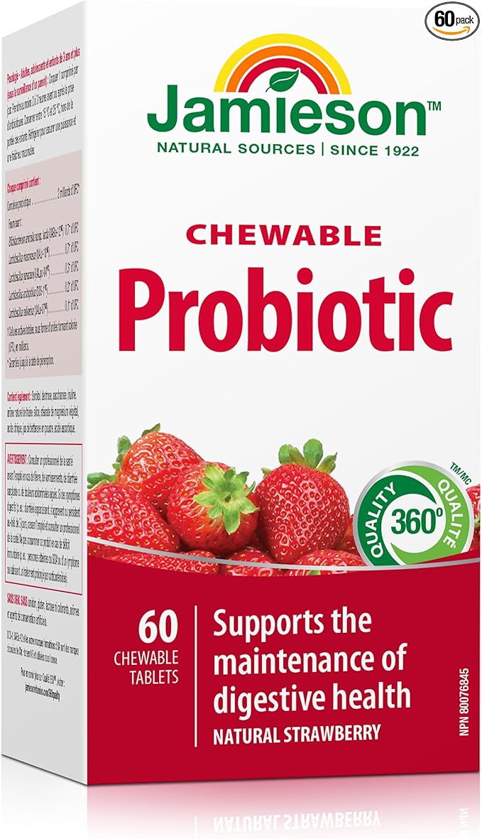 Jamieson Probiotic Chewable Strawberry Flavour 60 Tablets