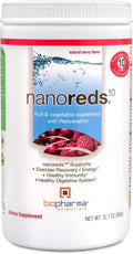 Biopharma Scientific Nanoreds: Reds Superfood Fruit &amp Vegetable Powder Smoothie Mix for Digestive Health &amp Immunity with Antioxidants VitaminC Elderberry Pomegranate Berry Flavor 30 Servi