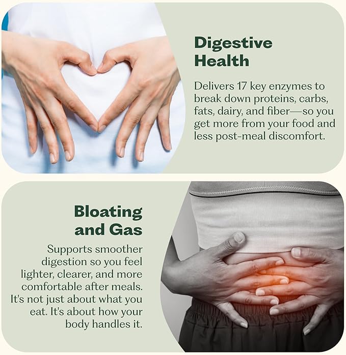 Enzyme 365 Advanced Digestive Enzymes Supplement with 17 Enzymes &amp Soothing Herbs | Supports Digestion Reduces Bloating &amp Gas Boosts Nutrient Absorption &amp Energy | 30 Servings