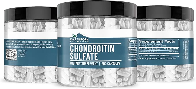 Earthborn Elements Chondroitin Sulfate 200 Capsules Pure &amp Undiluted No Additives